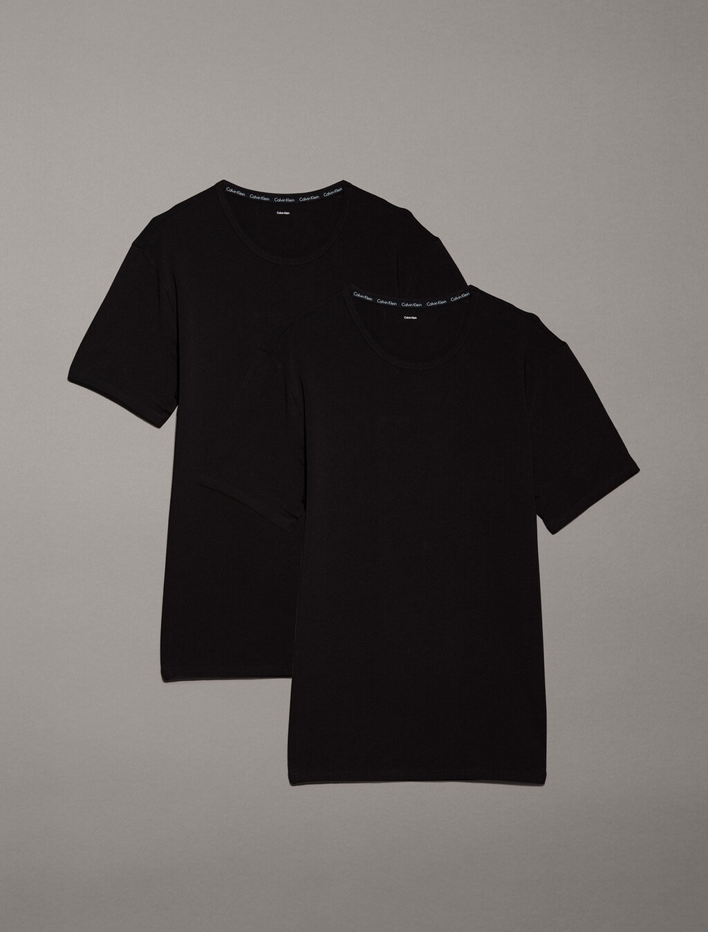 Icon Cotton Stretch Crew Neck T-Shirts 2 Pack, Black/Black, hi-res