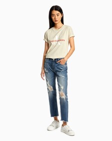 Organic Cotton Monogram Tee, Eggshell, hi-res