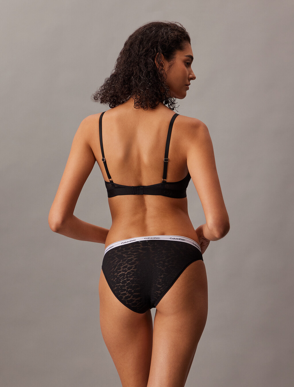 Bralette - Microfibre Lace, Black, hi-res