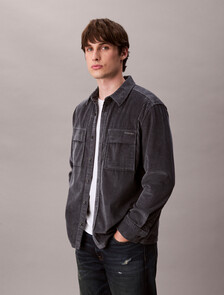 Corduroy Relaxed Button-Down Shirt, Harlem Night Blue, hi-res