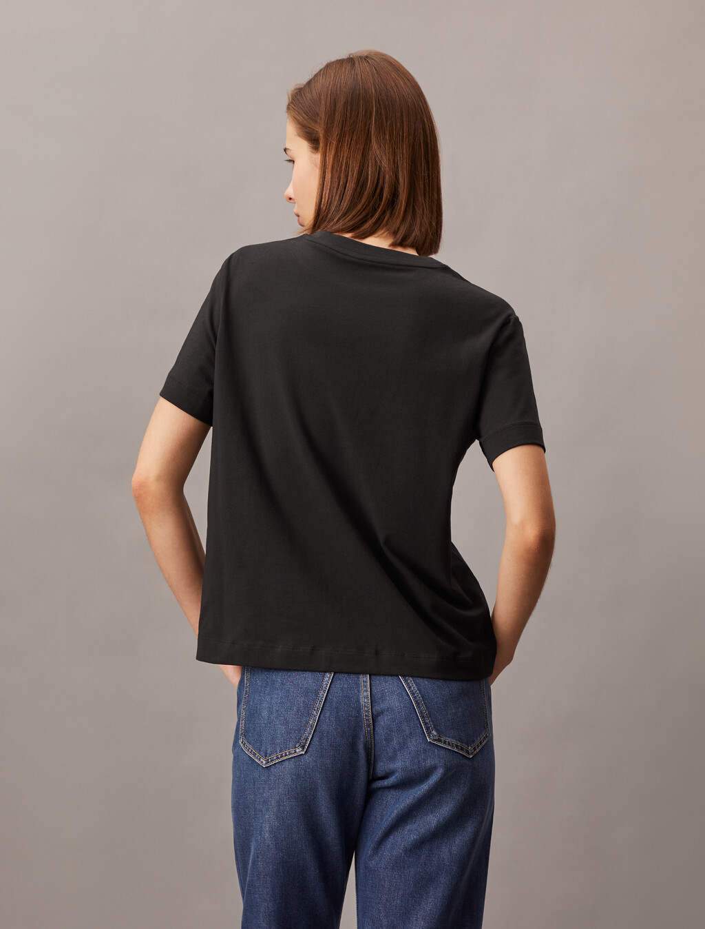 Core Essentials Monogram 刺繡 T 恤, Black, hi-res