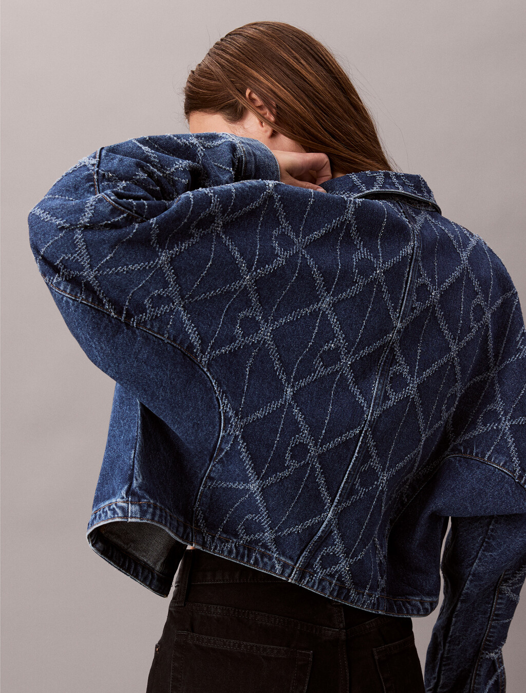 All-Over Logo Denim Jacket, CK ATLANTIC, hi-res