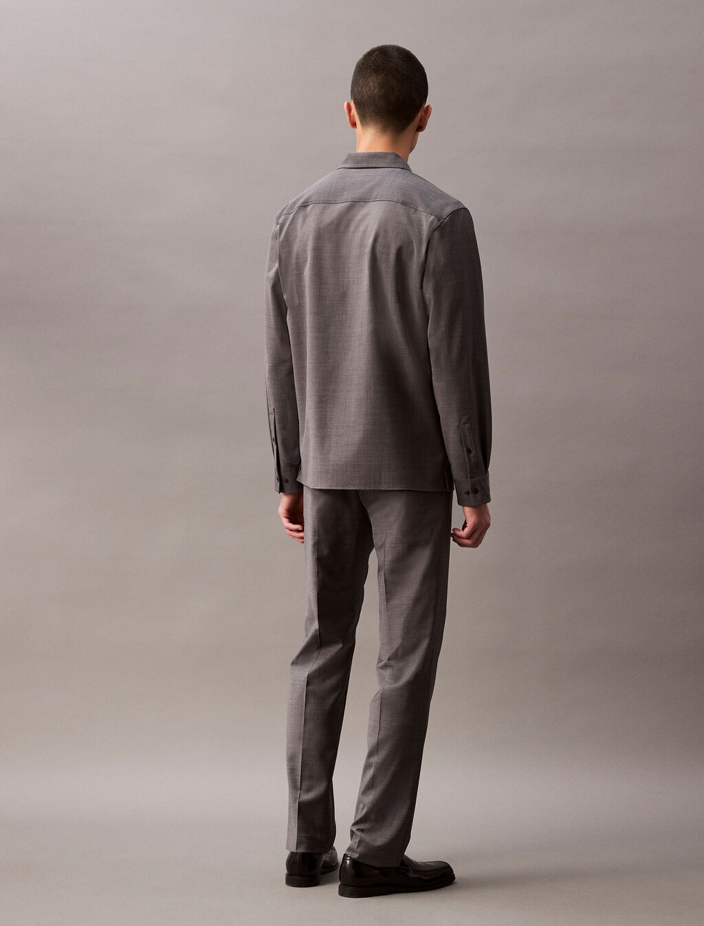 精製初剪羊毛修身長褲, Grey Heather, hi-res