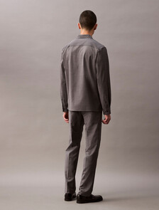 精製初剪羊毛修身長褲, Grey Heather, hi-res