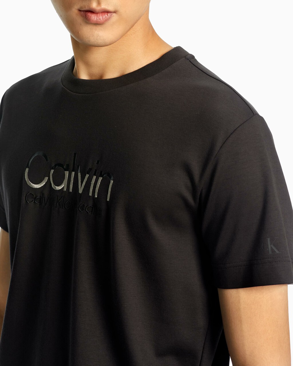 Calvin Embroidered Logo 上衣, Ck Black, hi-res