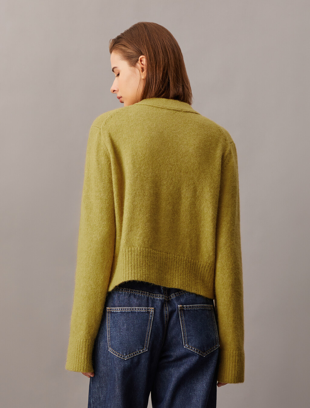 Plush Wool Blend Cardigan, Willow, hi-res