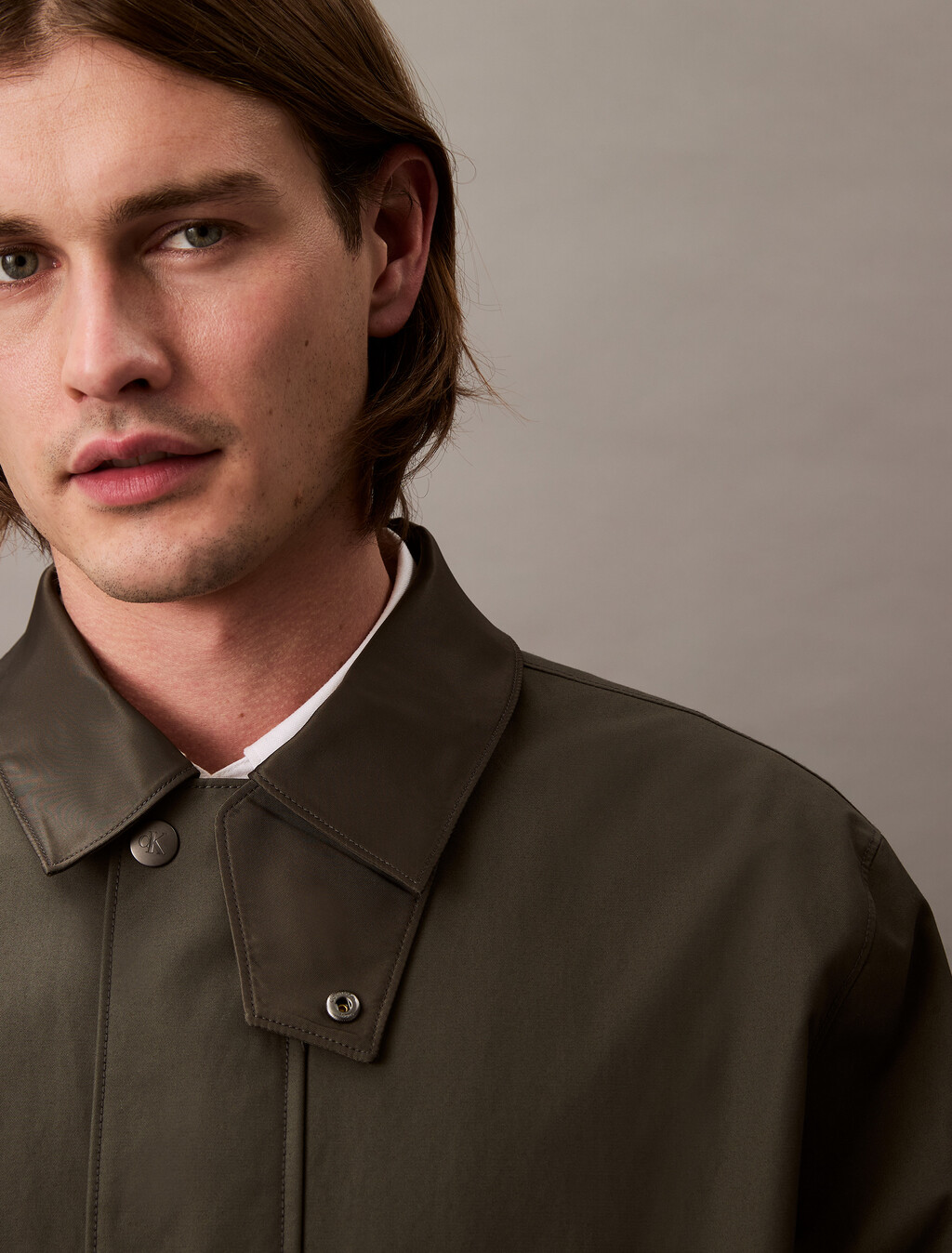 Contrast Collar Car Coat, Beluga, hi-res