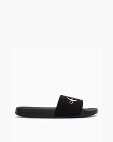 Monogram Cotton 拖鞋, Black, hi-res