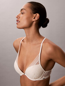CK Black Bridal Push Up Plunge Bra, Antique White, hi-res