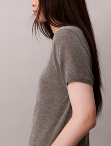 Fine Gauge Viscose Jumper, B30 Grey Heather, hi-res