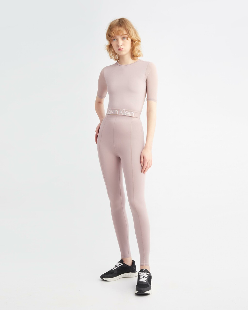 Effect Cropped Gym T-Shirt, GRAY ROSE, hi-res