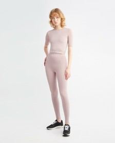Effect Cropped Gym T-Shirt, GRAY ROSE, hi-res