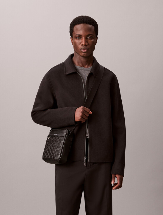 Embossed Allover Monogram Reporter Bag