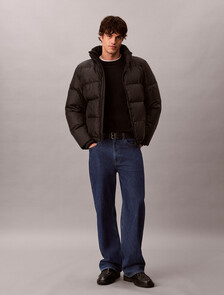 Logo Down Puffer Jacket, Black, hi-res