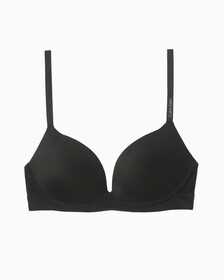 網眼蕾絲塑型低V胸圍, Black, hi-res