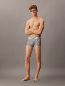 Icon Cotton Stretch 限量版低腰平口內褲, CORE LOGO_GREY HEATHER, hi-res