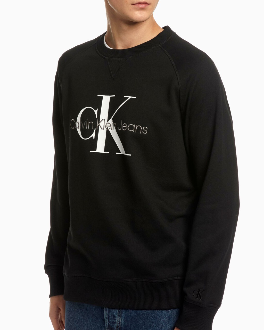 ORGANIC COTTON MONOGRAM SWEATSHIRT, Ck Black, hi-res