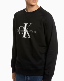 ORGANIC COTTON MONOGRAM SWEATSHIRT, Ck Black, hi-res