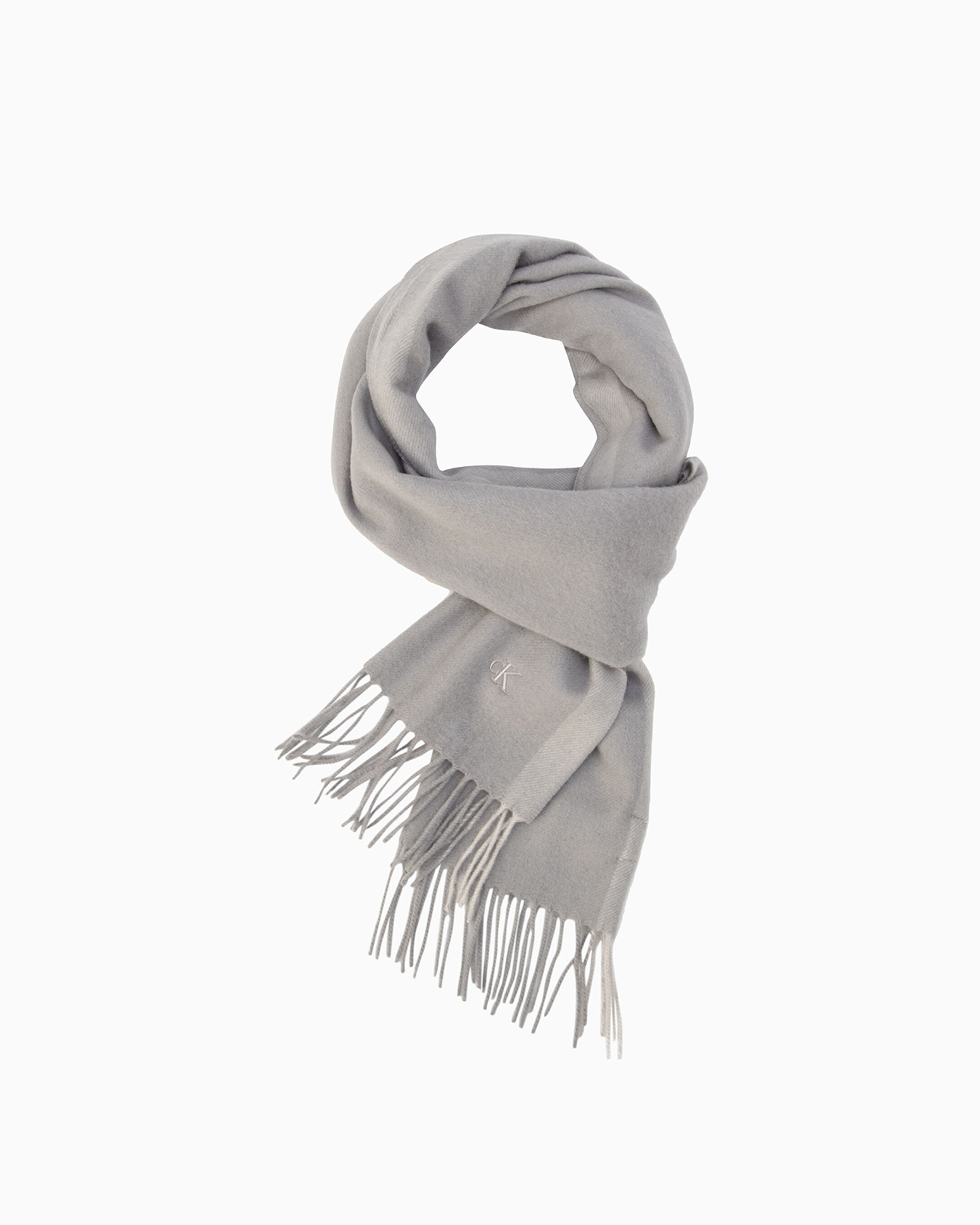 Calvin Klein Tube Scarf light grey cable stitch casual look Accessories Scarves Tube Scarves 