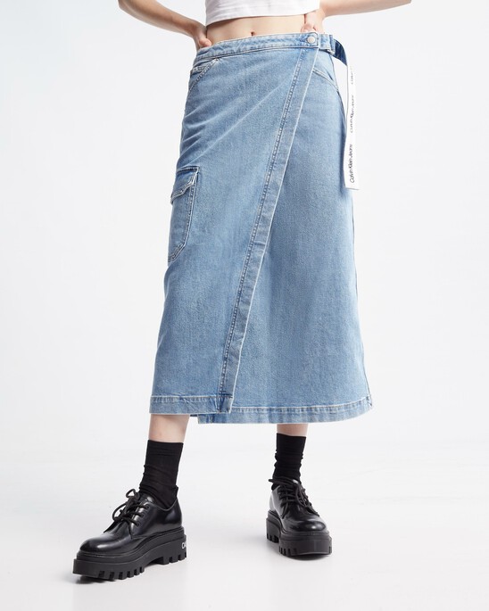 Wrapround Maxi Denim Skirt