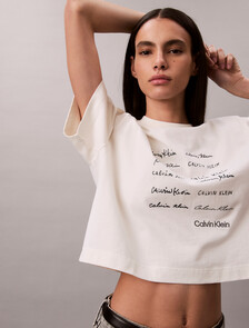 短方版印花 T 恤, Tofu, hi-res