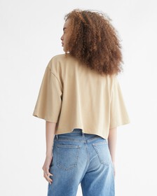 AMPLIFIED HEROES BOXY CROPPED TEE, Travertine, hi-res