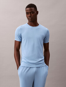 Modal Rib Knit Crewneck Tee, Gulf Blue, hi-res