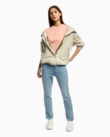 Light Wash High Rise Skinny Ankle Jeans, Light Blue Logo Split Hem Back Emb, hi-res