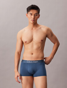 CK Pro Fit 超細纖維低腰平口內褲, Dark Denim w/ White Logo, hi-res