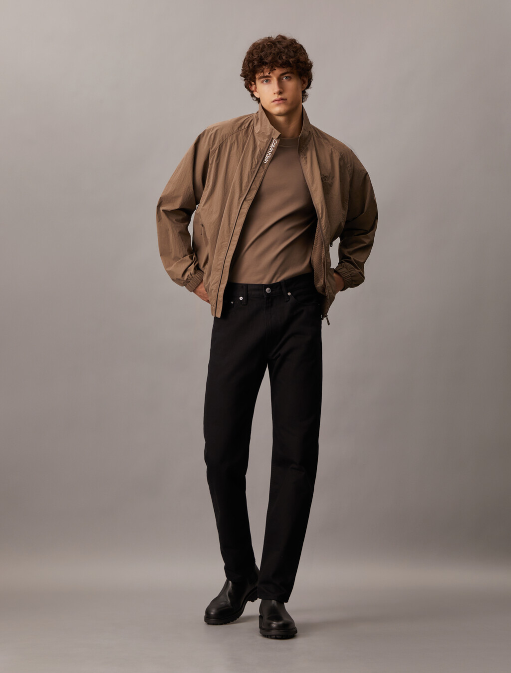 Black Standard Straight Jeans, Denim Black, hi-res