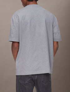 Calvin Logo 圓領上衣, Medium Grey Heather, hi-res