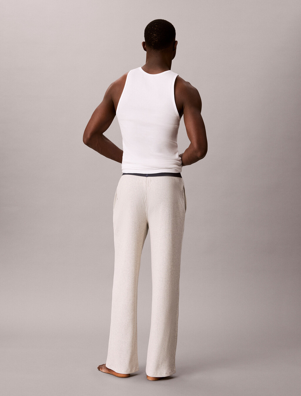 Archive Logo Ribbed Pyjama Pants, B02b Light Grey Heather, hi-res