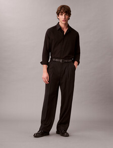 Emblem Jacquard Easy Shirt, Black, hi-res