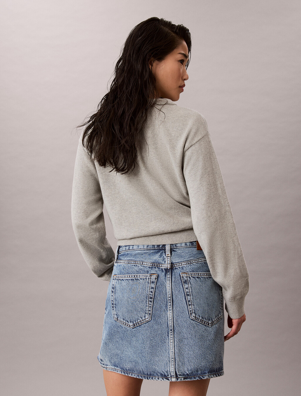Button Up Denim Mini Skirt, TATTERED LAPIS, hi-res