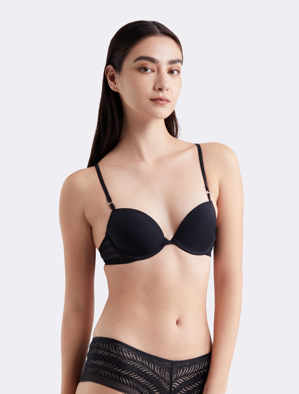 Minimalist Lightly Lighted Demi Bra, BLACK, hi-res