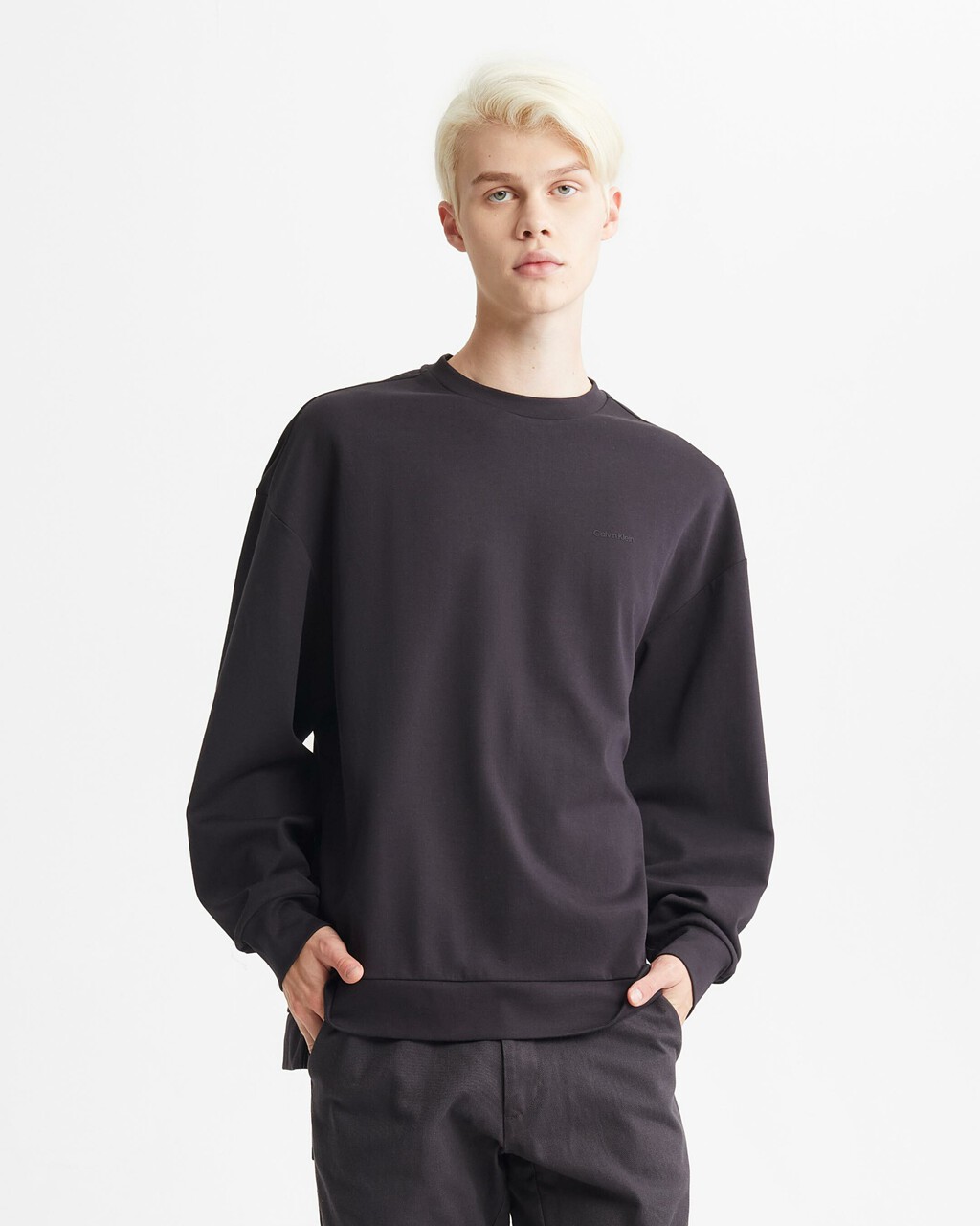 CK KHAKIS ARTICULATED SPACER RELAXED SWEATSHIRT, Black Beauty, hi-res