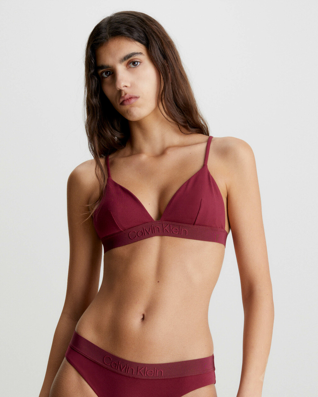 Core Tonal Triangle Bikini Top, Deep Cranberry, hi-res