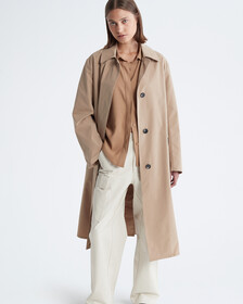 Woven Trench Duster Coat, Cornstalk, hi-res