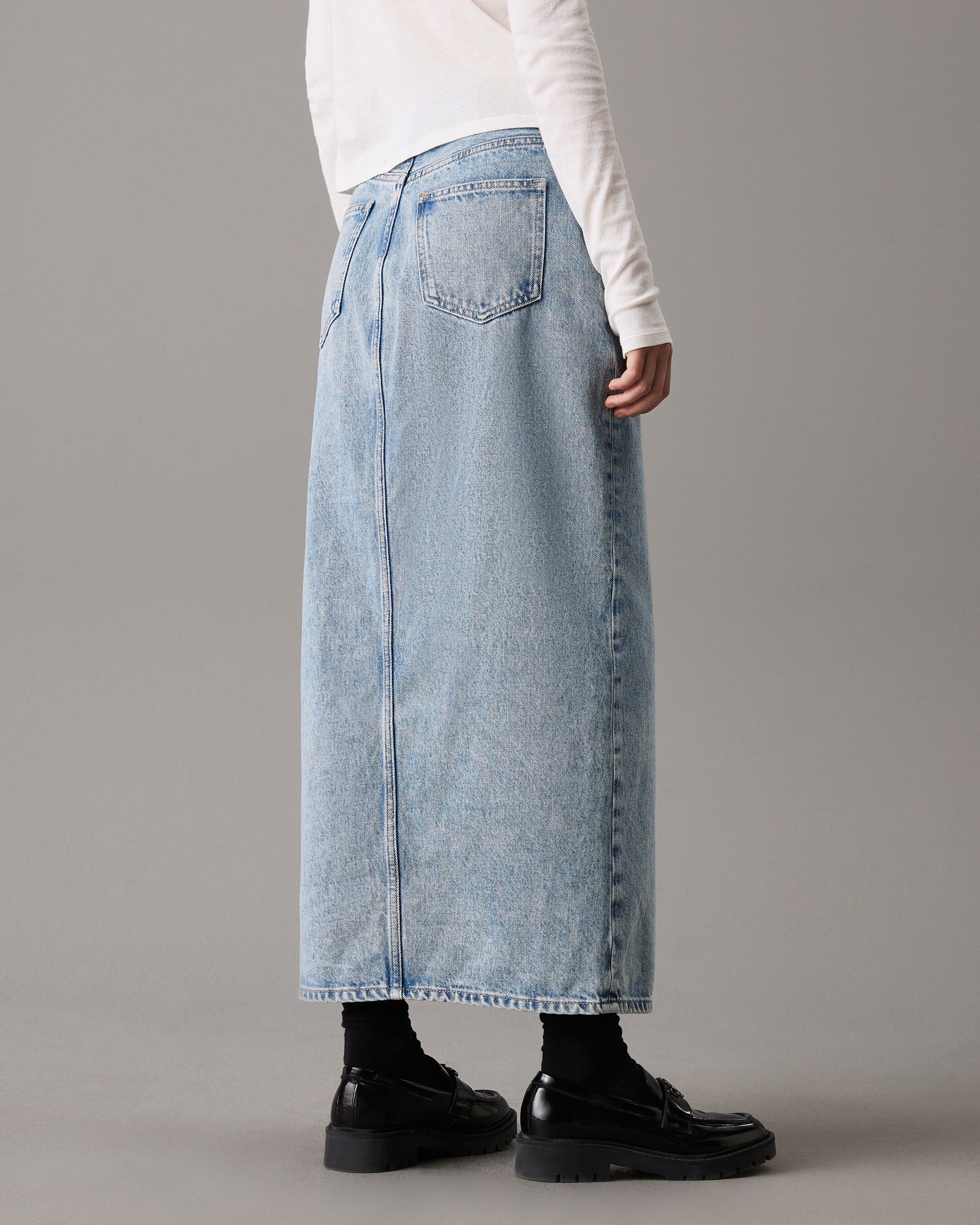 ★ ★ Women's Maxi Denim Skirt J224054 1AA J22405 Denim Maxi Skirt | blue | Calvin Klein Hong Kong