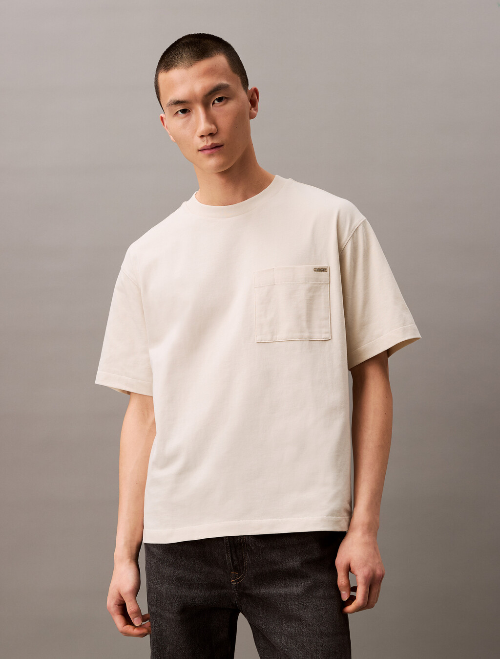 平紋寬鬆口袋 T 恤, Turtledove, hi-res