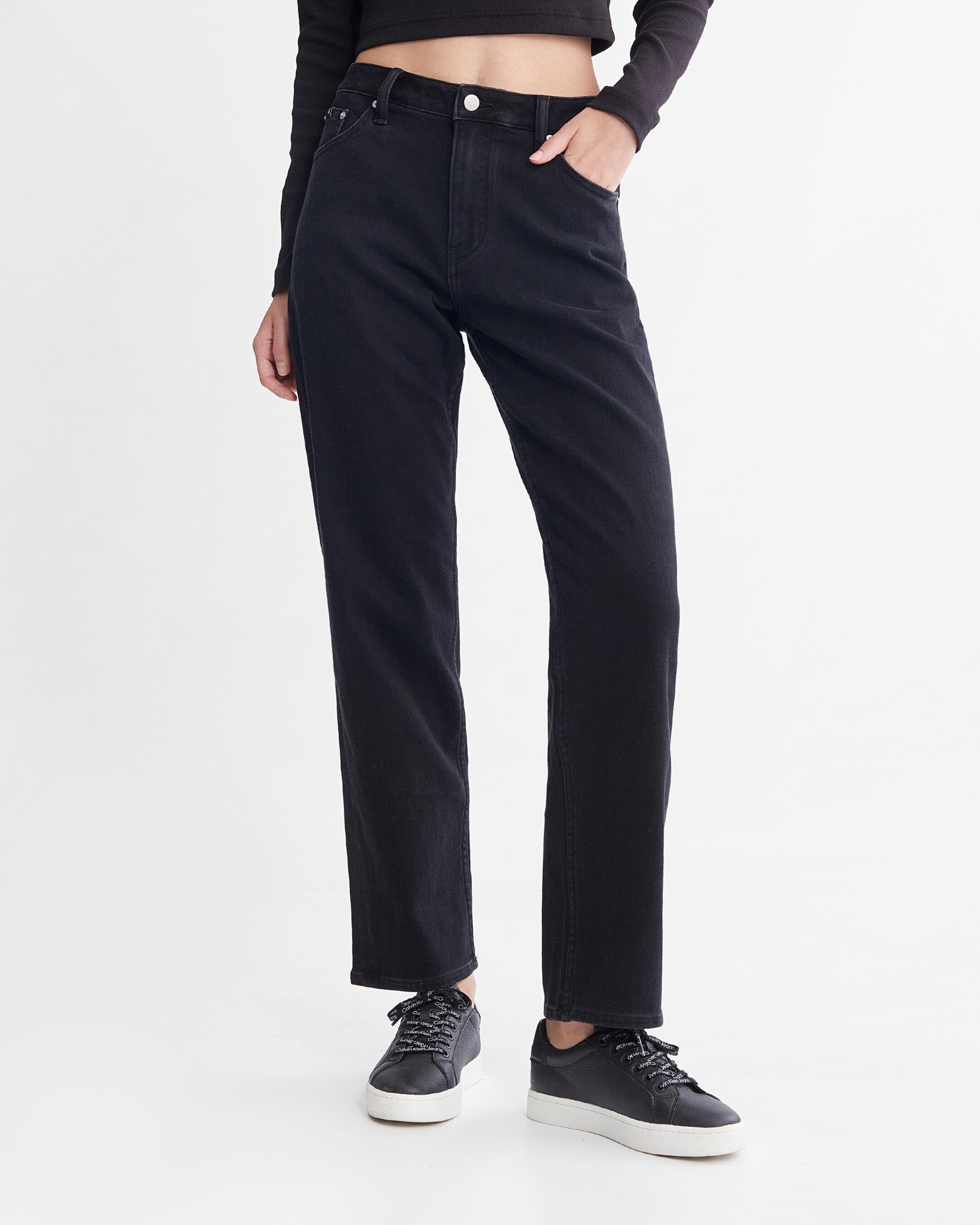 Calvin klein black online straight leg jeans
