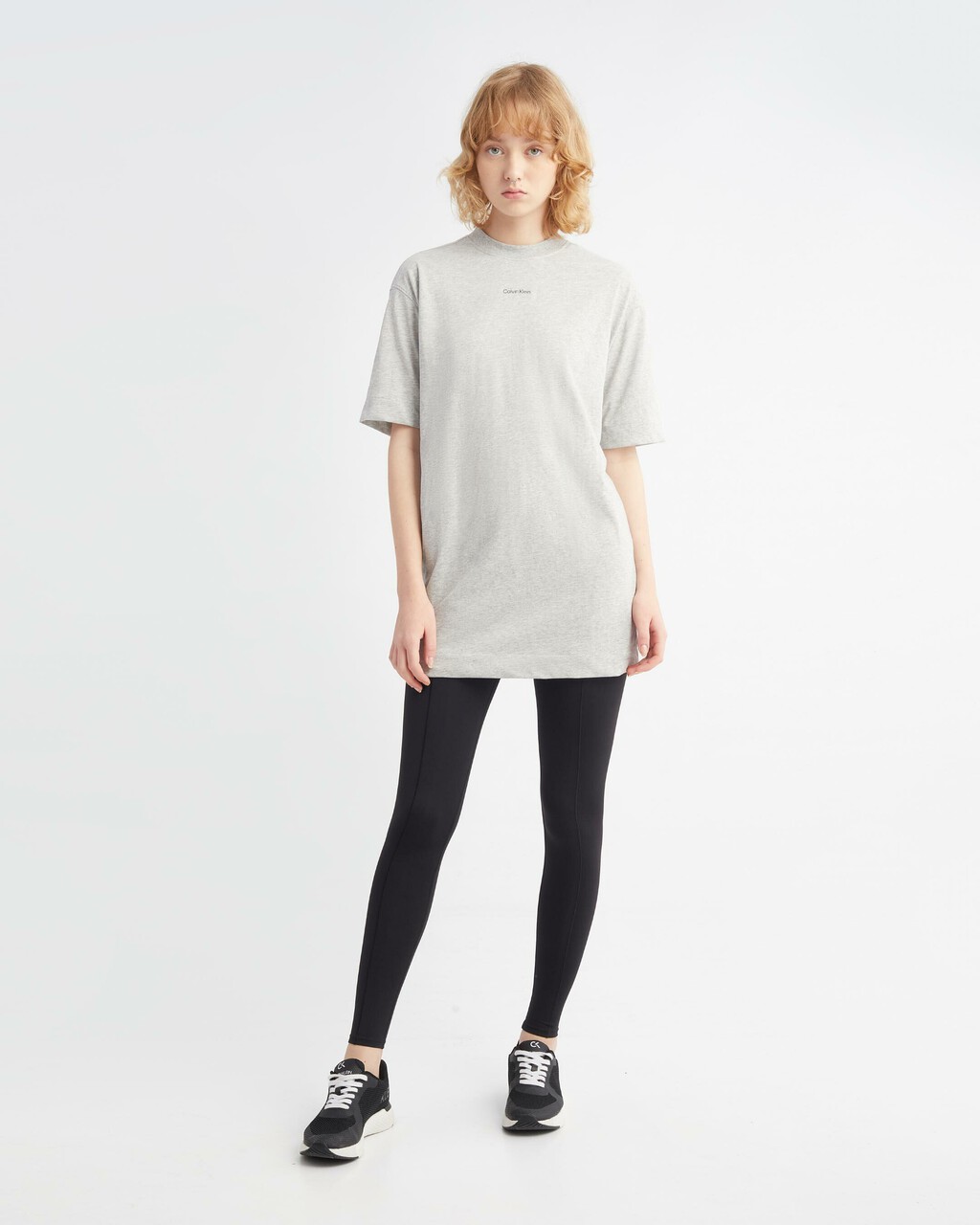 OVERSIZED T-SHIRT DRESS, ATHLETIC GREY H, hi-res