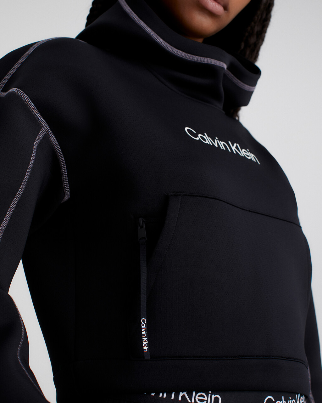 Cropped Logo Hoodie, BLACK BEAUTY, hi-res