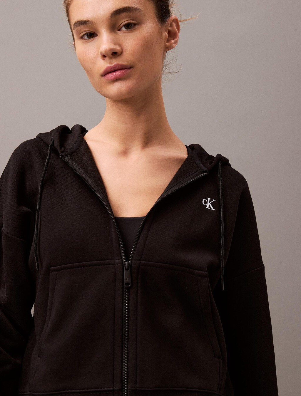 Archive Logo Zip Up Hoodie, Black, hi-res
