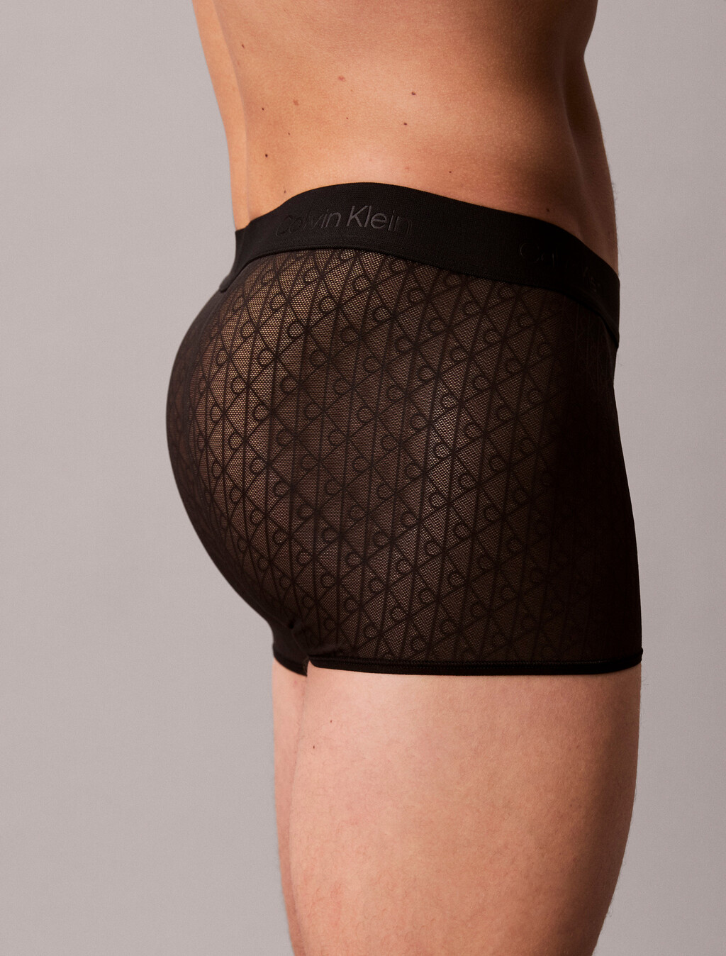 Trunks - Microfibre Lace, Black, hi-res