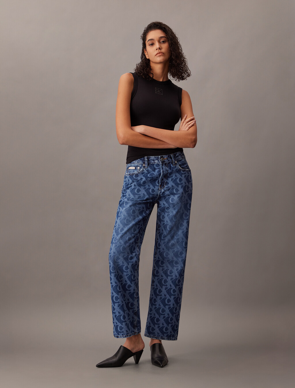 羅紋背心, Black, hi-res