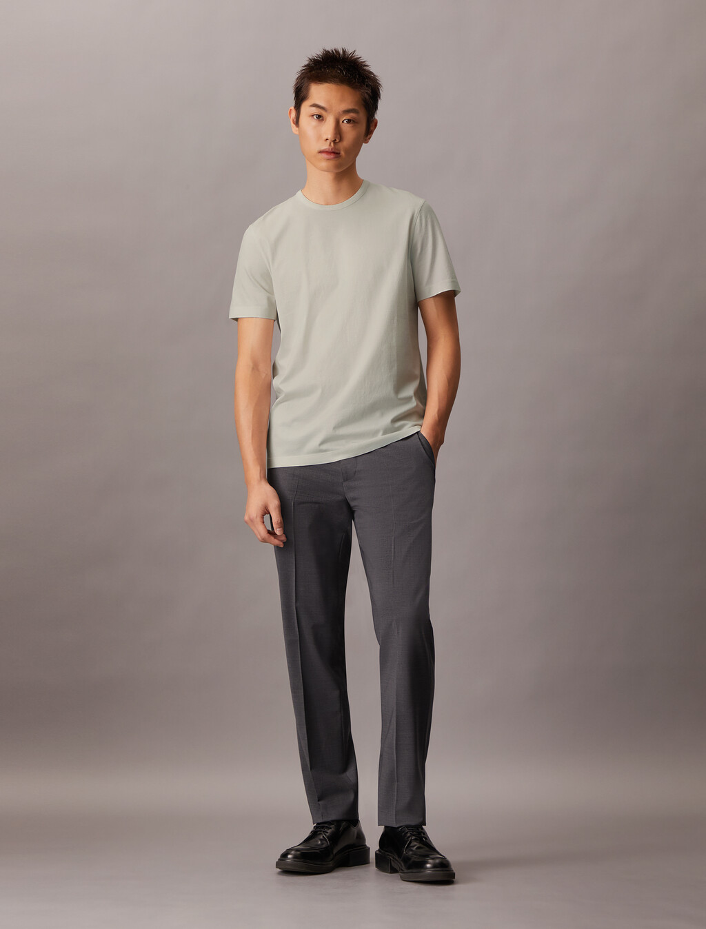 The Calvin Double Mercerized Tee, Vaporous Gray, hi-res