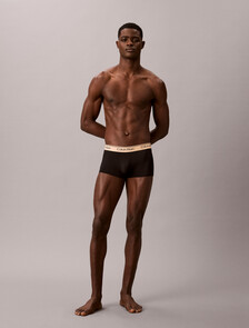 3 件裝低腰平口內褲 - Microfibre Stretch, Black Bodies w/ Gulf Blue/Light Cast/Peach Bliss W, hi-res