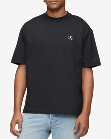 Calvin Logo Crew Neck Tee, Black Beauty, hi-res