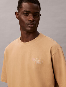 雙色標誌刺繡超寬鬆 T 恤, Tannin, hi-res